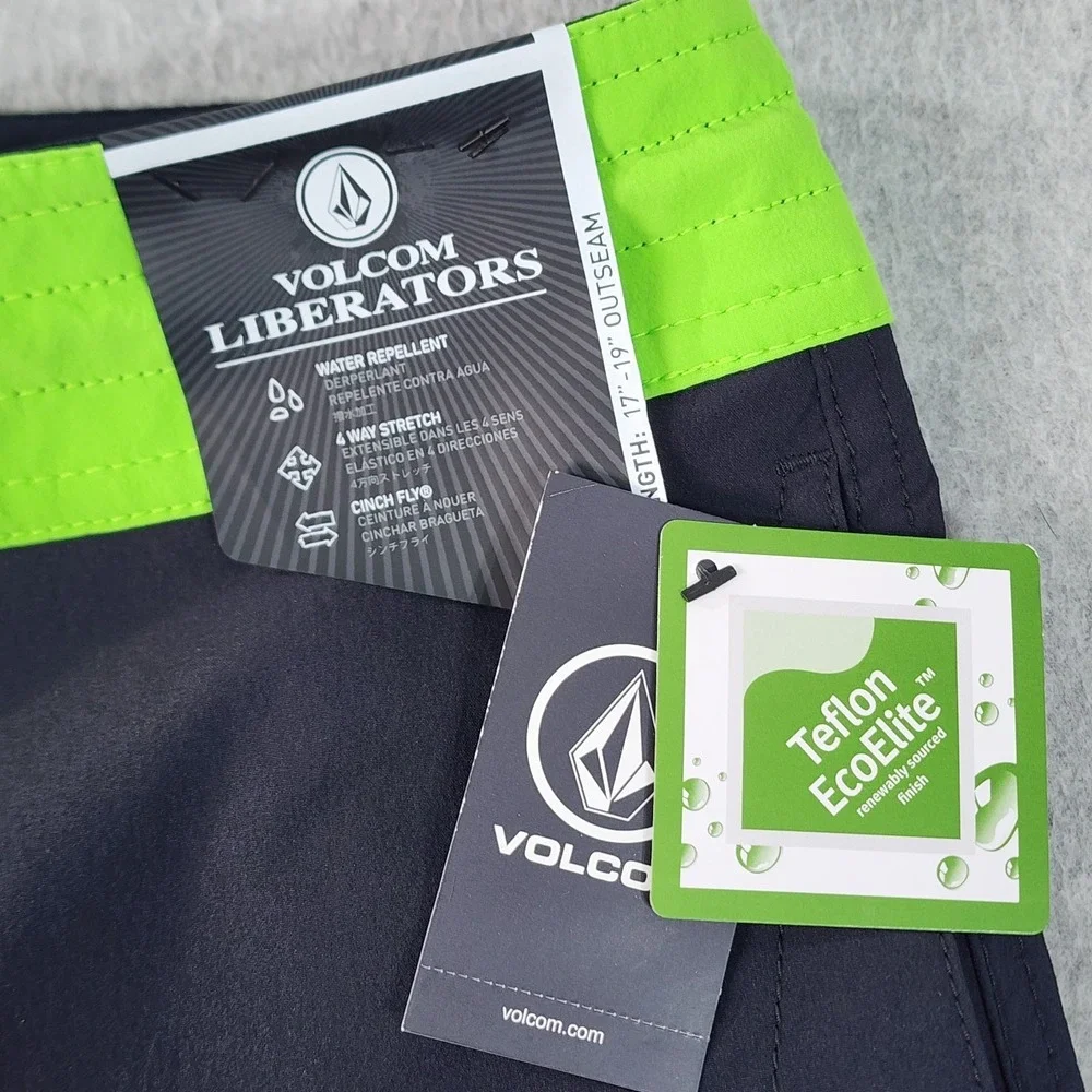 Volcom‎ About Time Liberators Boardshorts Mens 40 Black Teflon EcoElite Stretch